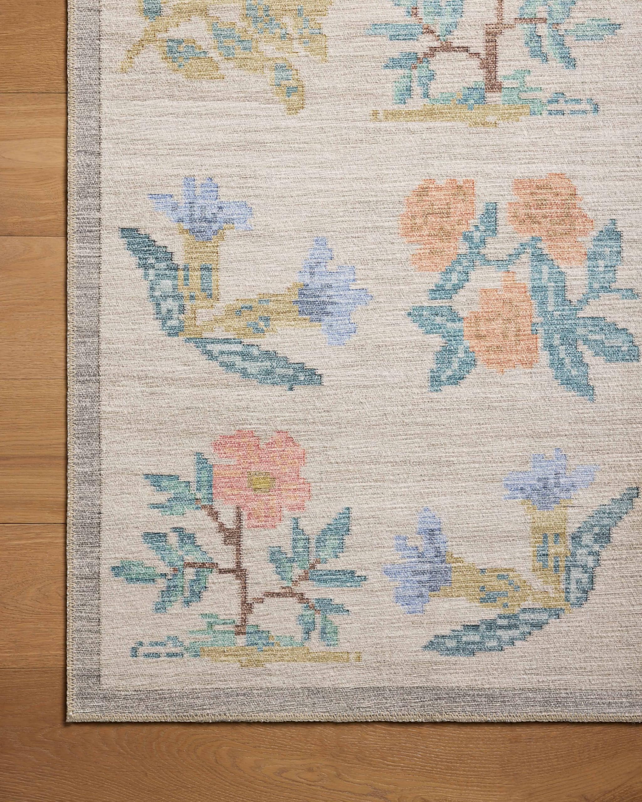 Loloi Rifle Paper Co. x Rosa Cream 7'-6" x 9'-6" Area Rug