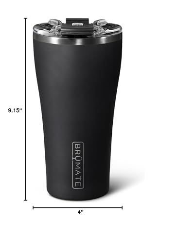 BrüMate Nav 22oz 100% Leak Proof Insulated Travel Tumbler with Magnetic BevLock™ Lid - Double Wall Cup-Holder Friendly Stainless Steel Mug (Matte Black)