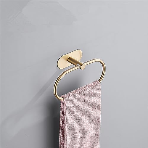 Towel Ring Towel Ring Holder Stainless Steel Wall Mounted Kitchen Bath Towel Storage Rack Home Hotel Bathroom Accessory (Color : Gold)