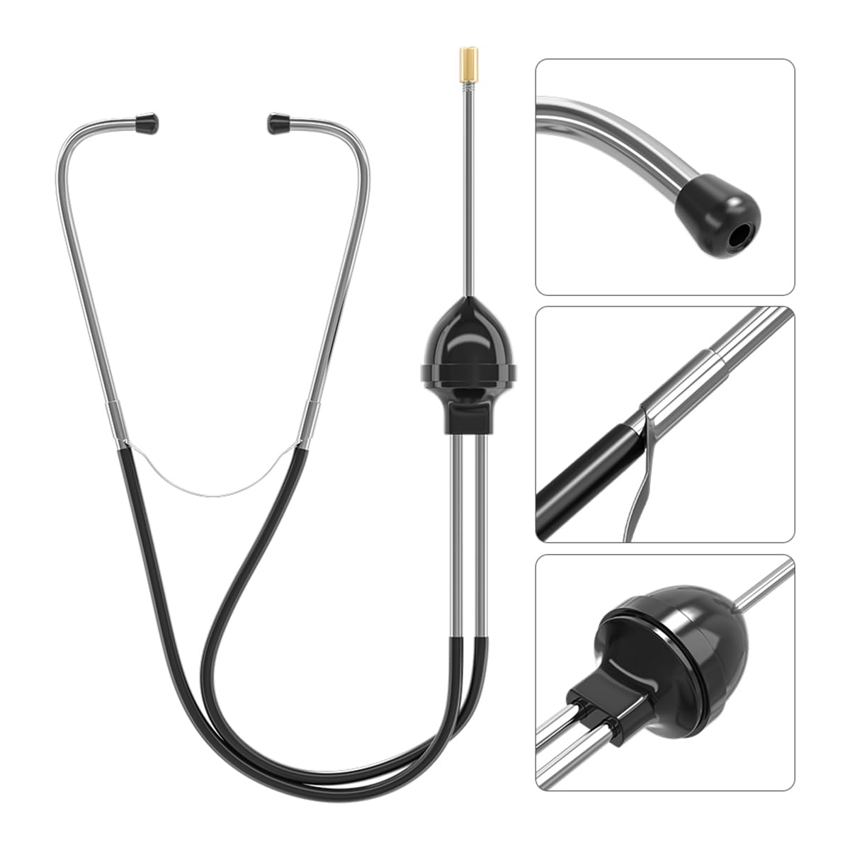 Osilly 2PCS Car Mechanic Stethoscope Engine Stethoscope, Stainless Steel Automotive Mechanics Cylinder Stethoscope, Vehicle Diagnostic Hearing Tool, Universal for SUV Truck RV Motorcycle