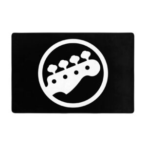 CAJUCA Bass Guitar Player Area Rug Living Room Bedroom Kitchen Sofa Bedside Carpet Floor Mats 36""X24"", Black