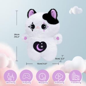 Mewaii Cat Cow Plush Toys, Kawaii Cow Stuffed Animals Squishy Doll, Cute Cat Plushie Pillow, Home Decor Plush Throw Pillow Gifts for Kids (10 Inches)