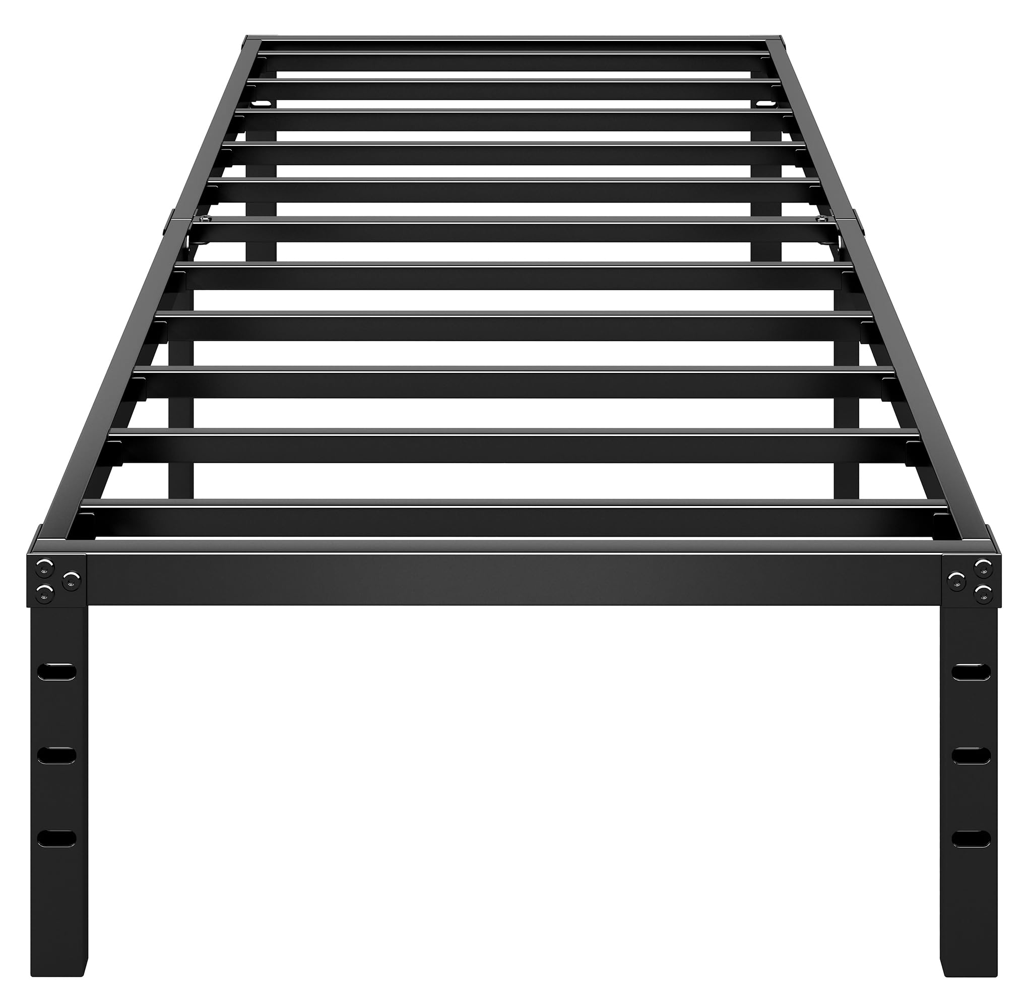 HLIPHA Metal Platform Bed Frame 14 Inch Tall Bed No Box Spring Needed,Twin Size Bed with Heavy Duty Strong Support Slats,Easy to Assemble,Black