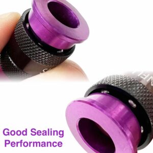 SANFU Polyurethane(PU) Air Hose 1/4-Inch x 100ft Reinforced, lightweight Anti-low temperature 300PSI with 1/4” Swivel Industrial Aluminum Quick Coupler and Plug, Bend Restrictor,Purple(100’)