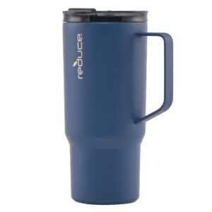 REDUCE 24 oz Hot1 Vacuum Insulated Mug for Hot Tea, Coffee and Other Hot Drinks - With Flo-Motion Lid and Handle, Single-Serve and Cupholder Friendly, Keeps Drinks Hot for up to 8 Hrs, Mineral Blue