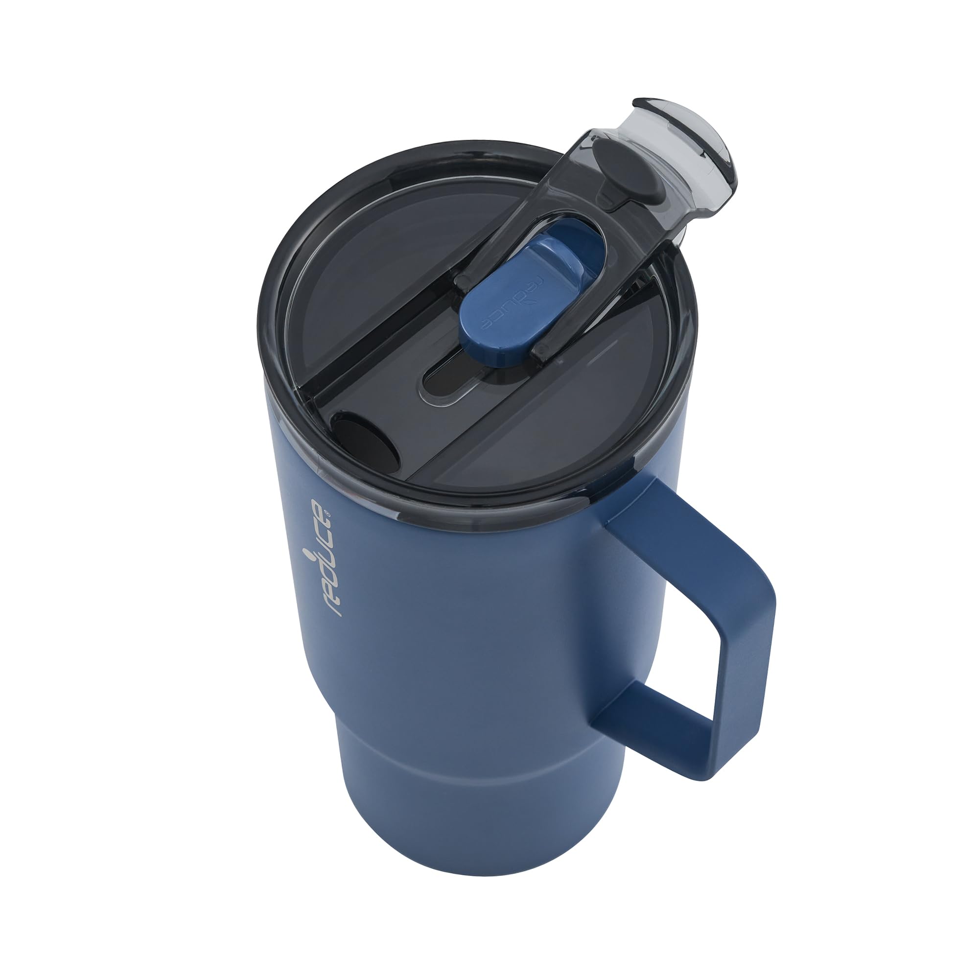 REDUCE 24 oz Hot1 Vacuum Insulated Mug for Hot Tea, Coffee and Other Hot Drinks - With Flo-Motion Lid and Handle, Single-Serve and Cupholder Friendly, Keeps Drinks Hot for up to 8 Hrs, Mineral Blue