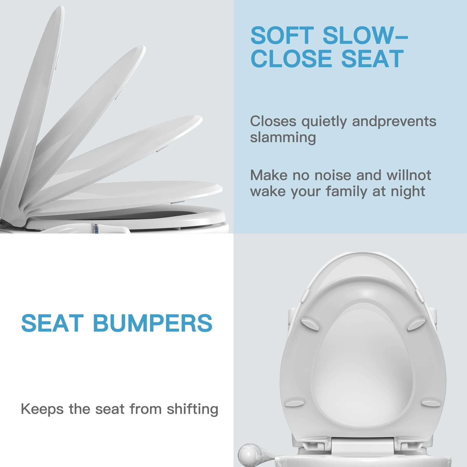 Bidet Toilet Seat, Manual Non-Electric Bidets for Existing Toilets, Elongated Toilet Seat with Self-Cleaning Nozzles, Fits Elongated Toilets, Slow Close Toilet Seat, Quick-Release, Easy Installation