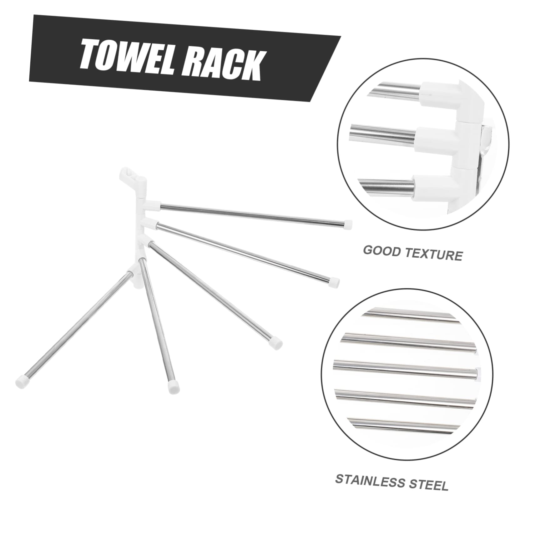 Artibetter 1 Set Rotating Towel Hanger Rotatory Towel Mount Towel Holder Wall Mounted Towel Rack Kitchen Towel Hanging Rack Swivel Towel Metal to Rotate Storage Rack White Stainless Steel