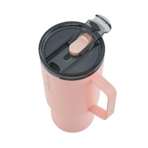 REDUCE 24 oz Hot1 Vacuum Insulated Mug for Hot Tea, Coffee and Other Hot Drinks - With Flo-Motion Lid and Handle, Single-Serve and Cupholder Friendly, Keeps Drinks Hot for up to 8 Hrs, Pink Salt