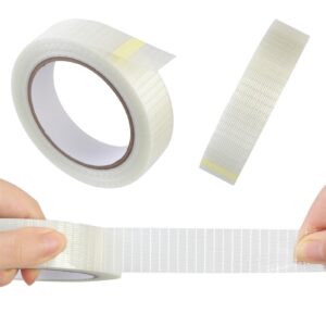 ZZJMCH Clear Filament Duct Tape, Heavy Duty Tape, High Performance Weather Resistant Tape for Sealing, Shipping, Packing, Residential, Commercial and Industrial Uses (1 in x 22 Yards)