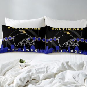 Erosebridal Queen Sports Duvet Cover,American Football Bedding Set,Boys Football American Football Lovers Comforter Cover,Sports Themed Bed Sets with 2 Pillowcases Bedroom Decor(Baltimore)