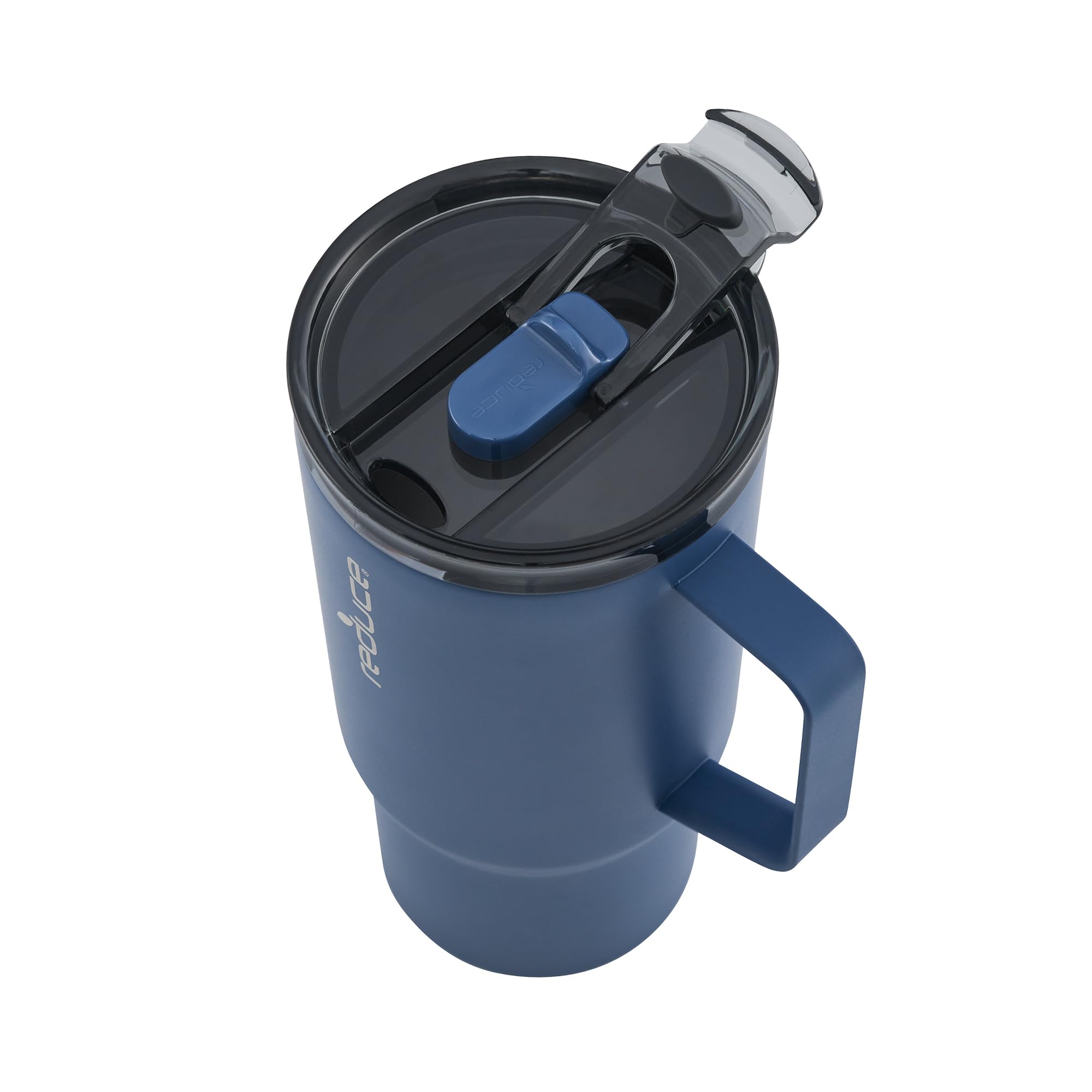 REDUCE 24 oz Hot1 Vacuum Insulated Mug for Hot Tea, Coffee and Other Hot Drinks - With Flo-Motion Lid and Handle, Single-Serve and Cupholder Friendly, Keeps Drinks Hot for up to 8 Hrs, Mineral Blue