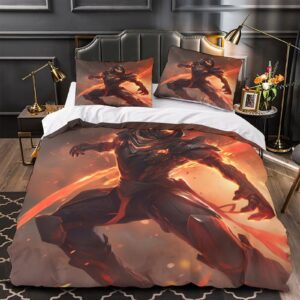 EVMILA Flame Ninjas Comforter Covers Quilt Cover 3D Print Dazzle Duvet Cover for Boys Girls with Pillow Cases with Zipper Closure Soft Microfiber Bedding Set 3 Pieces Twin（173x218cm）