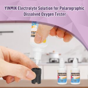 YINMIK Dissolved Oxygen Test Kit Accessories 1 * 50ml Zero Oxygen Calibration Reagent 2 * 30ml Electrolyte Filling Solution and 6 pcs Membrane Groups for DO Meter Tester