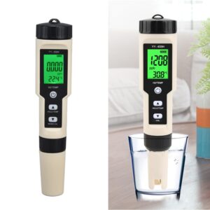 ARIPRO Digital Hydrogen Meter, High Accuracy Pen Type H2 Meter Water Quality Tester with ATC, LCD PH TDS Salt PPM Temp Tester Meter for Drinking Water Hydroponics Aquariums Swimming Pool