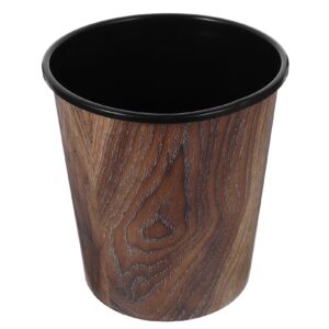 sewacc retro imitation wood grain trash can plastic garbage can plastic garbage container household garbage can rustic waste container office trash bin kitchen trash bin waste basket