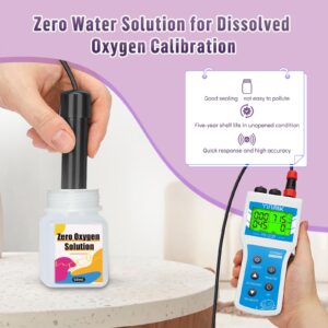 YINMIK Dissolved Oxygen Test Kit Accessories 1 * 50ml Zero Oxygen Calibration Reagent 2 * 30ml Electrolyte Filling Solution and 6 pcs Membrane Groups for DO Meter Tester