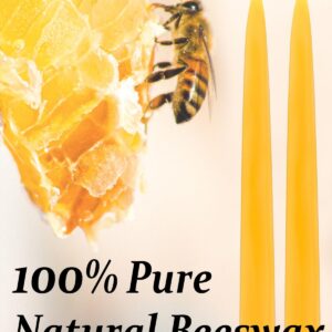 6 Packs Natural Beeswax Taper Candles- 10 inch Beeswax Candles, Smokeless and Dripless Beeswax Candles- 10 Hour Burn Time Beeswax Candlesticks- for Christmas Home Decor Air Purification Spa Relaxation