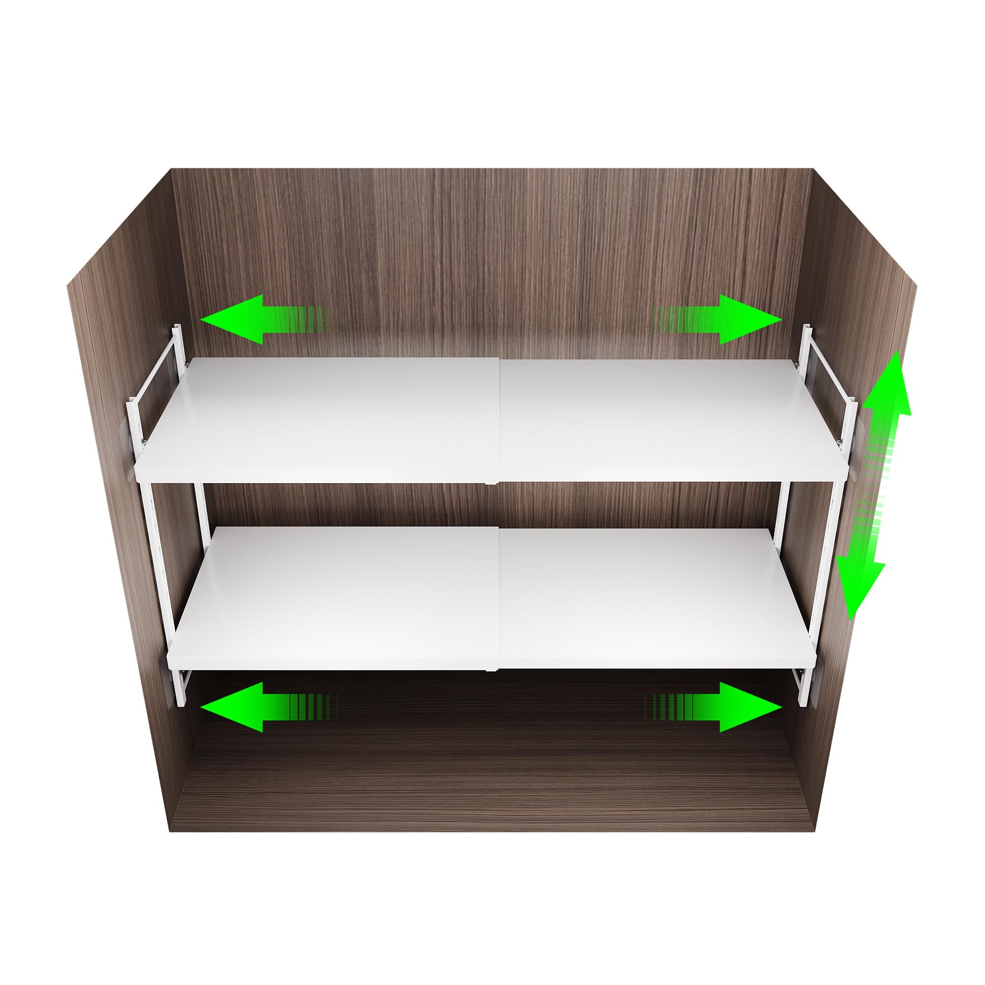 SOFRON Expandable Pantry Closet Shelf, Adjustable Shelf for Cabinets, Wall Mounted Customizable Shelf, 2 Smooth Boards