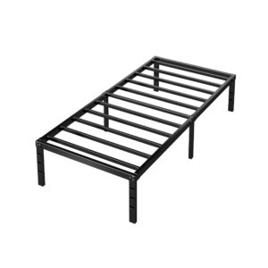 HLIPHA Metal Platform Bed Frame 14 Inch Tall Bed No Box Spring Needed,Twin Size Bed with Heavy Duty Strong Support Slats,Easy to Assemble,Black