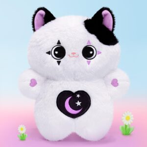 mewaii cat cow plush toys, kawaii cow stuffed animals squishy doll, cute cat plushie pillow, home decor plush throw pillow gifts for kids (10 inches)