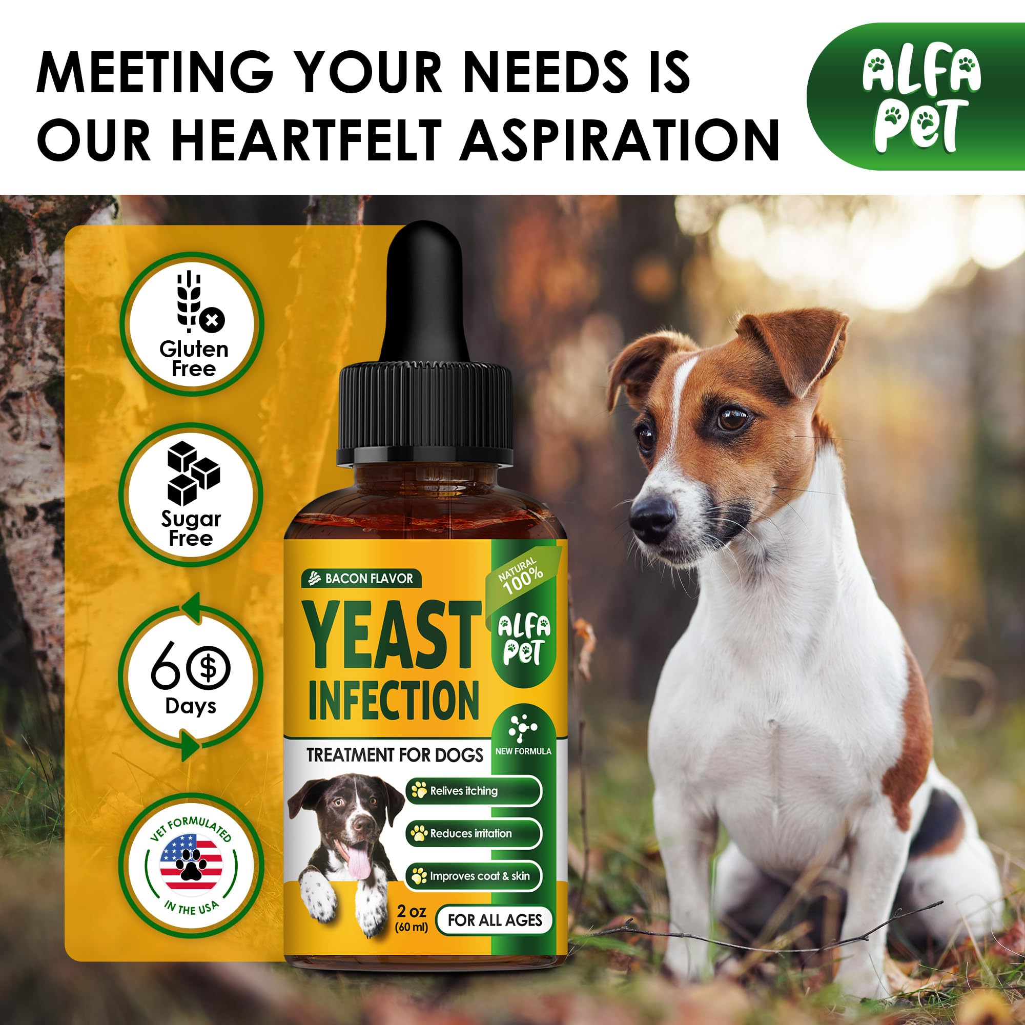 Yeast Infection Treatment for Dogs • Dog Yeast Infection Treatment in Drops • Solution for Dog Ear Yeast Infection, Irritation & Allergies • Best Itchy Skin Relief for Dogs • Herbal Ingredients • 2 Oz