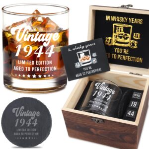 lejiajinw 80th birthday gifts for men - 80th whiskey birthday decorations men - 80 year old gifts for men - 80th bday gifts ideas for men dad husband friends - whiskey glasses set gifts for men