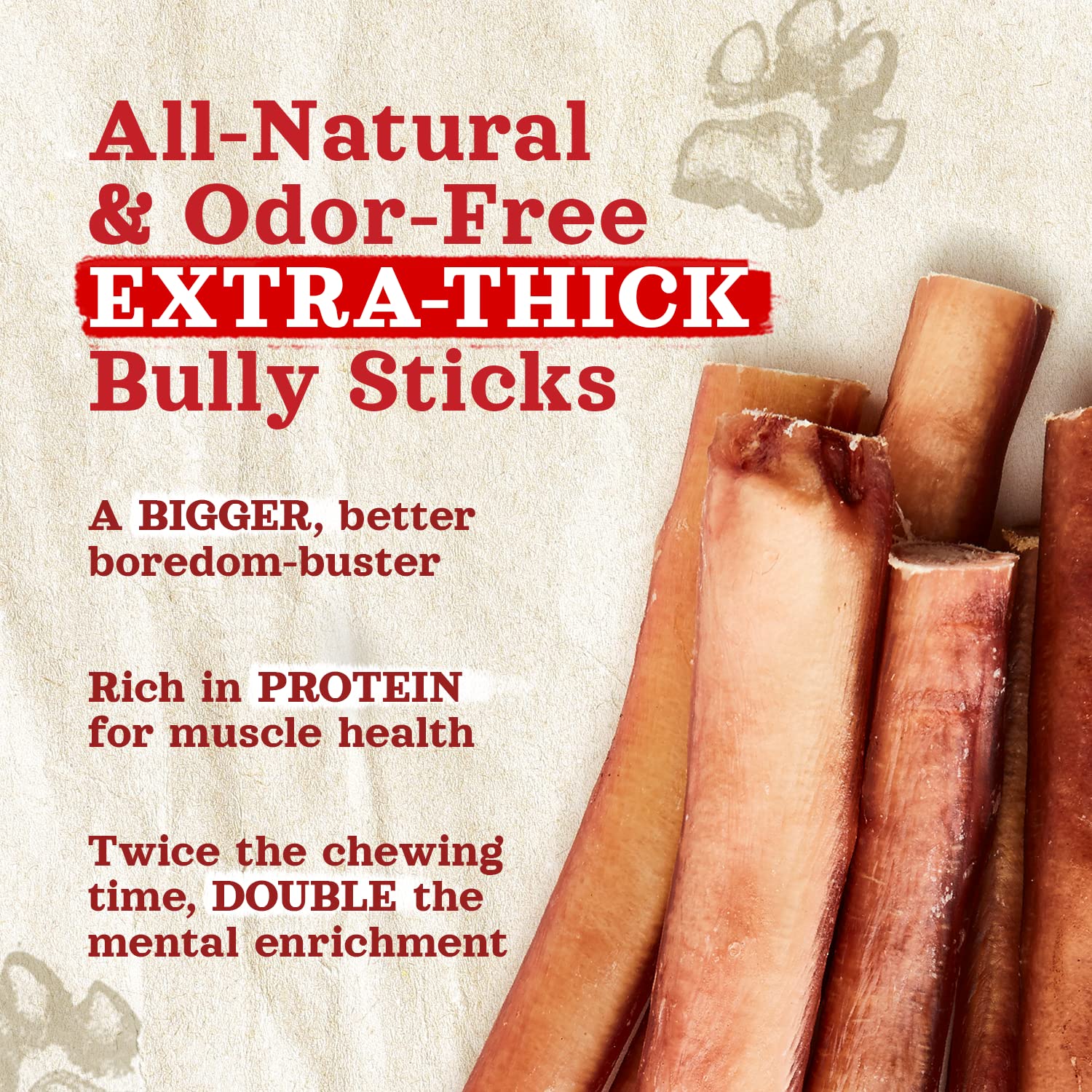 Natural Farm Odor-Free Thick Bully Sticks (6”, 18-pack) ALL-NATURAL Long-Lasting Dog Chews, 100% Beef Pizzle, Grass-Fed, Grain-Free, Protein for Muscle Development & Energy, Perfect For Medium Chewers