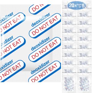 500cc oxygen absorbers for food storage - 100 count (20x packs of 5) - for long term food storage & survival, mylar bags, canning, harvest right freeze dryer, dehydrated, and preserved foods