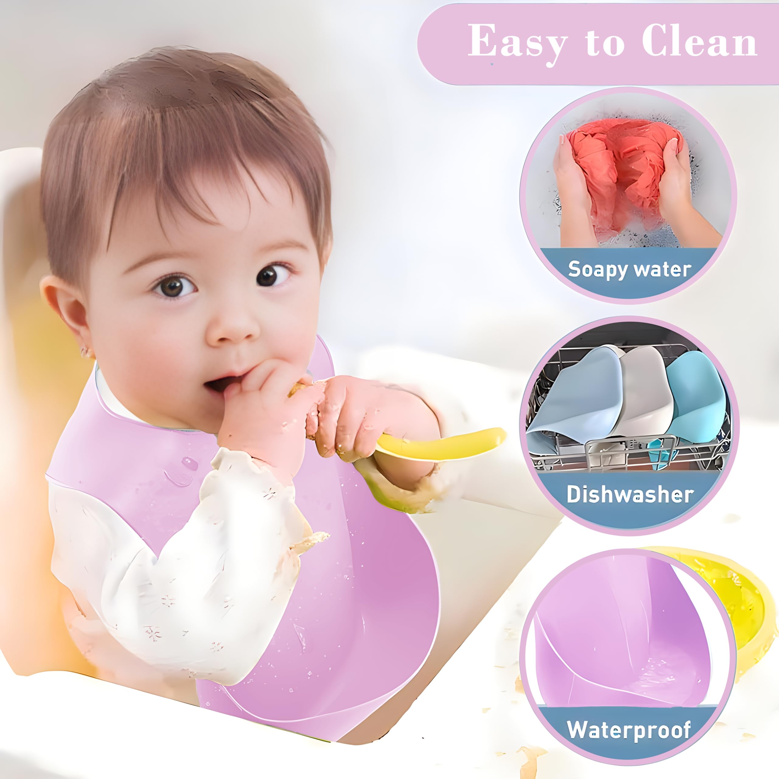 MIICASA Silicone Baby Feeding Set, Baby Led Weaning Supplies Kit With Suction Bowl & Car Plate, Bib, Spoon, Fork, Cup - Food-Grade Silicone, Dishwasher-Safe, No BPAs - For 3+ Months