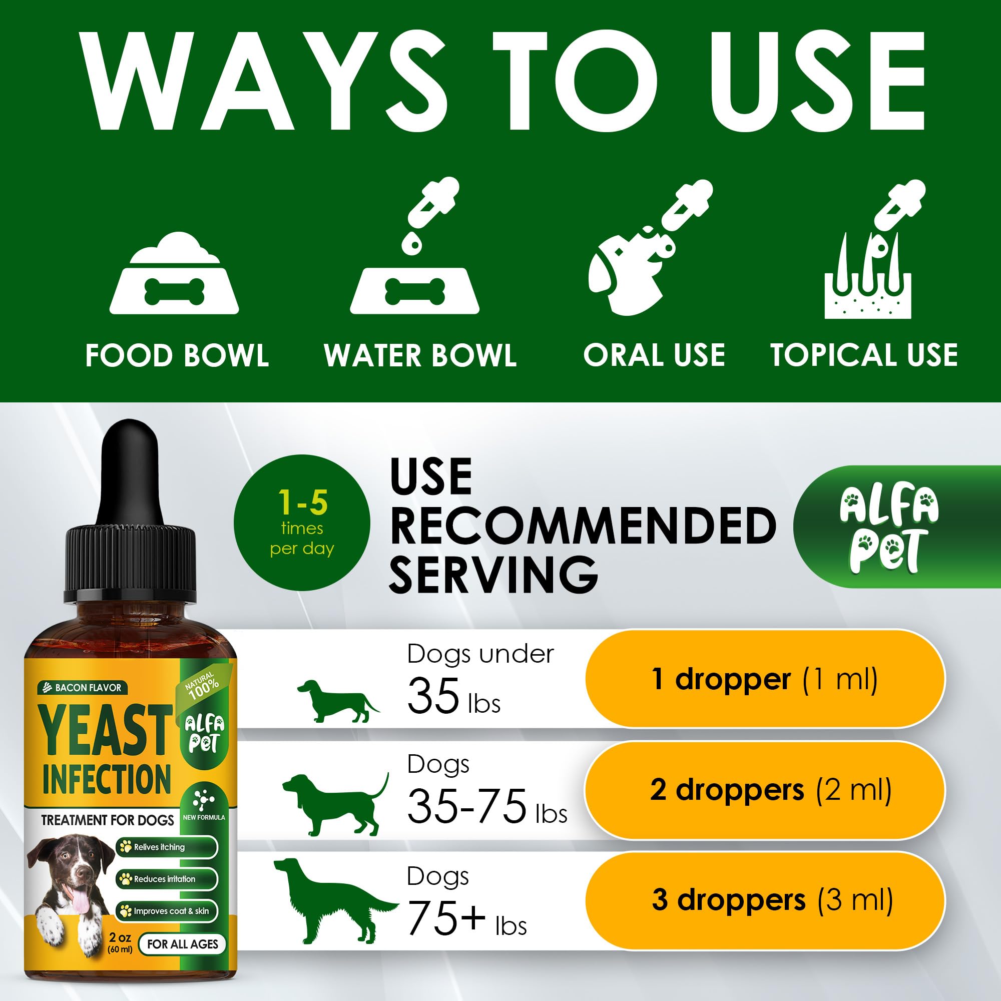 Yeast Infection Treatment for Dogs • Dog Yeast Infection Treatment in Drops • Solution for Dog Ear Yeast Infection, Irritation & Allergies • Best Itchy Skin Relief for Dogs • Herbal Ingredients • 2 Oz