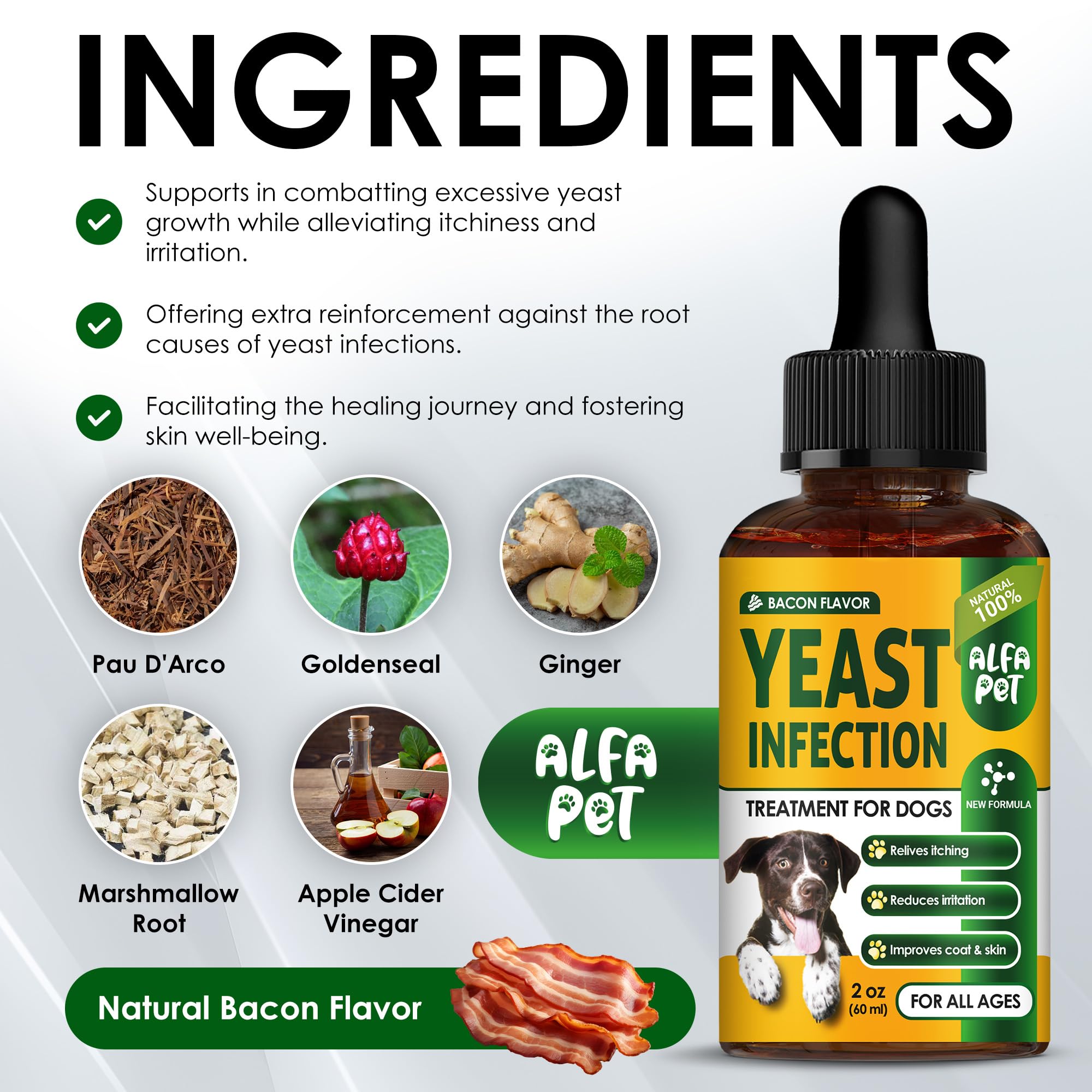 Yeast Infection Treatment for Dogs • Dog Yeast Infection Treatment in Drops • Solution for Dog Ear Yeast Infection, Irritation & Allergies • Best Itchy Skin Relief for Dogs • Herbal Ingredients • 2 Oz