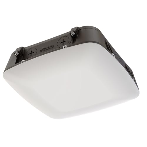 Lithonia Lighting CNY LED ALO SWW2 UVOLT PE PIR DDB M2 Outdoor LED Canopy Light with Adjustable Lumen Output, Switchable Color Temperature 3000K/4000K/5000K, Photocell, and Motion Sensor, Dark Bronze