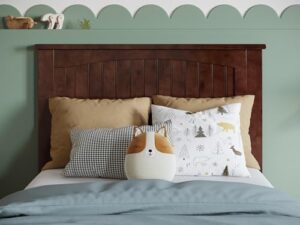 afi nantucket twin solid wood panel headboard in walnut