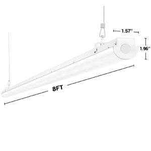 ANTLUX 8FT LED Shop Lights 110W [6-lamp T8 Fluorescent Equiv.], 12000LM, 6000K, Compact Commercial Grade 8 Foot LED Strip Lights for Warehouse Garage, Suspended and Flush Mount Ceiling Light, 8 Pack