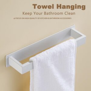 White Self Adhesive Towel Holder Bathroom Bath Towel Rack Stainless Steel Towel Bar Wall Mounted 50cm