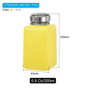 MECCANIXITY Solvent Alcohol Dispenser,6.8oz/200ml Push Down Liquid Dispenser Pump for Acetone Cleanser Polish Remover Makeup 4Pcs