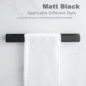 Black Adhesive Towel Rack Stainless Steel Bathroom Hand Towel Holder for Wall Kitchen Towel Hanger 30cm