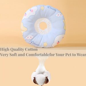 Adjustable Soft Cat Cone Collar Cloud Pattern Cat Cone for Cats Small Dogs Kitten Puppy After Surgery Prevent Licking, Waterproof(Blue,Large)