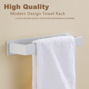 White Self Adhesive Towel Holder Bathroom Bath Towel Rack Stainless Steel Towel Bar Wall Mounted 50cm