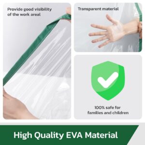 Dust Barrier - Plastic Zipper Door Dust Protection Kit - Construction Door Cover with Zipper Magnect for Room Remodel, Fit Standard Doorway 4'W x 7.5'H (4' x 7.5')