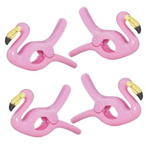 4 Pieces Towel Clips for Chairs Cruise Beach Towel Clips Beach Chair Clips Dolphin Flamingo Whale Watermelon (4 Pieces)