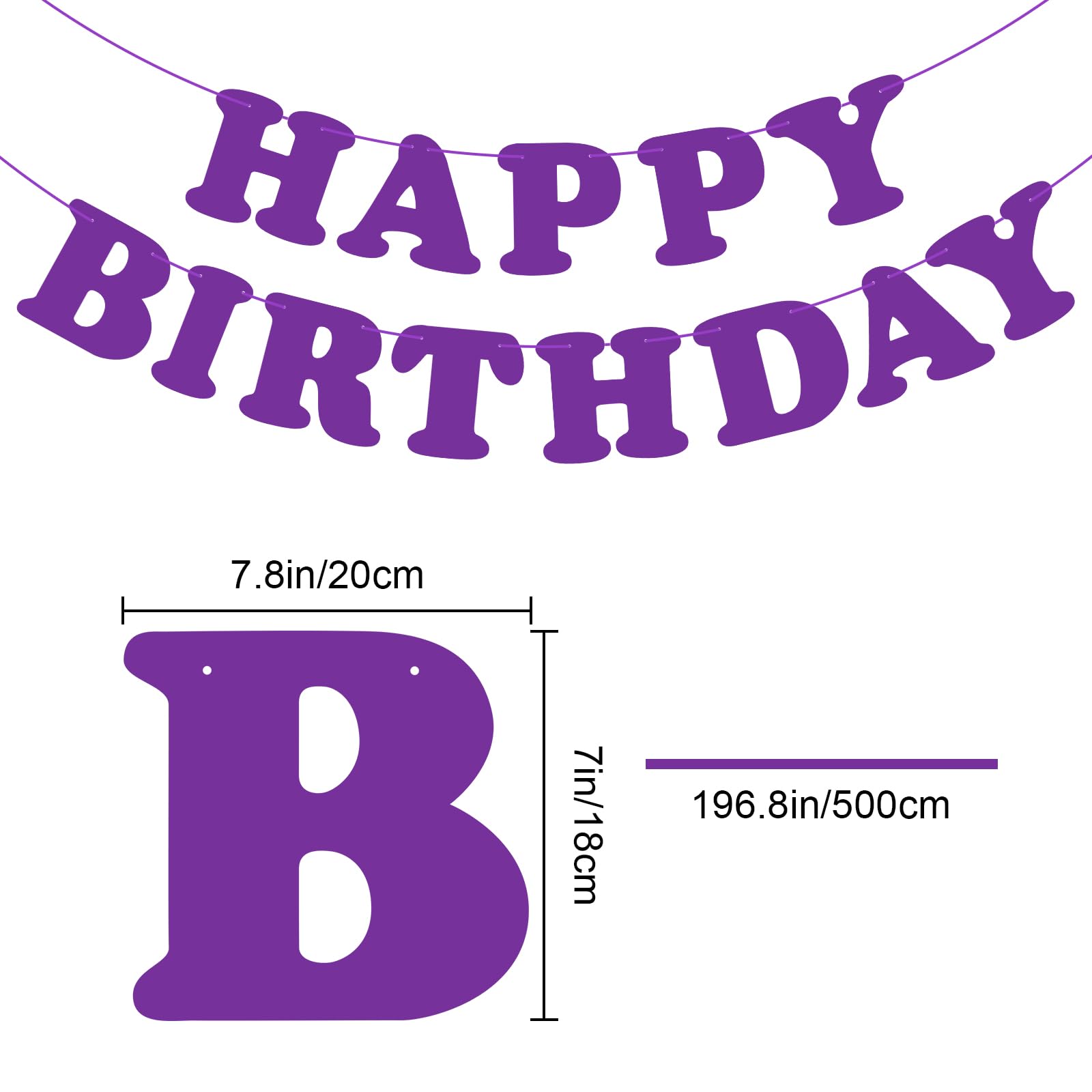 Purple Happy Birthday Banner Birthday Party Decorations Birthday Sign Birthday Backdrop Party Supplies Happy Birthday Bunting Banner for Kids Adults