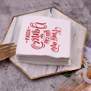 VOWFOO Funny Cocktail Napkins 100Pcs Trust Me You Can Dance Vodka Paper Napkins For Cocktail Party Nightclub Event Bachelorette Wedding Reception Bridal Shower Birthday Girls Night 5 x 5 2-ply (Vodka)