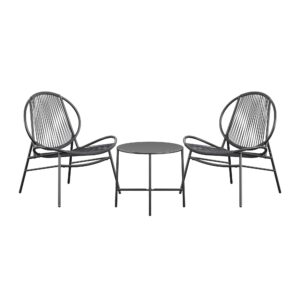 novogratz poolside gossip, marilyn 3 piece resin weave chat set, charcoal