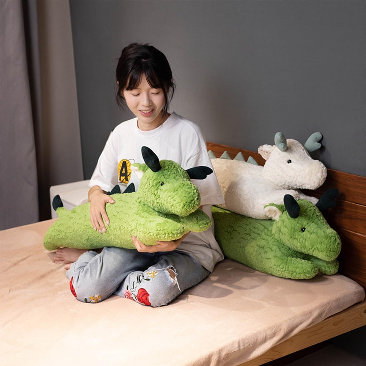 Hofun4U Dragon Plush Pillow, Dragon Stuffed Animal, Dragon Plush Long Body Pillow for Kids Adults (47 inch)