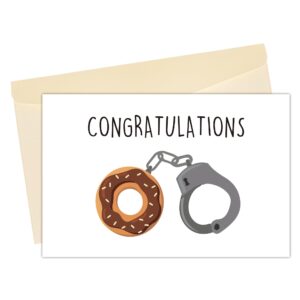 heyshoo funny police officer congratulation card, policing achievement congrats card, police retirement card, police academy graduation gift