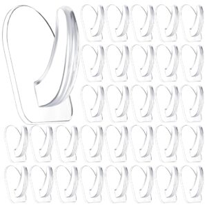 sheharuhi 40 pieces clear adhesive wall hooks for walls no damage, transparent reusable seamless hangers without nails small acrylic sticky hooks for kitchen bathroom bedroom office