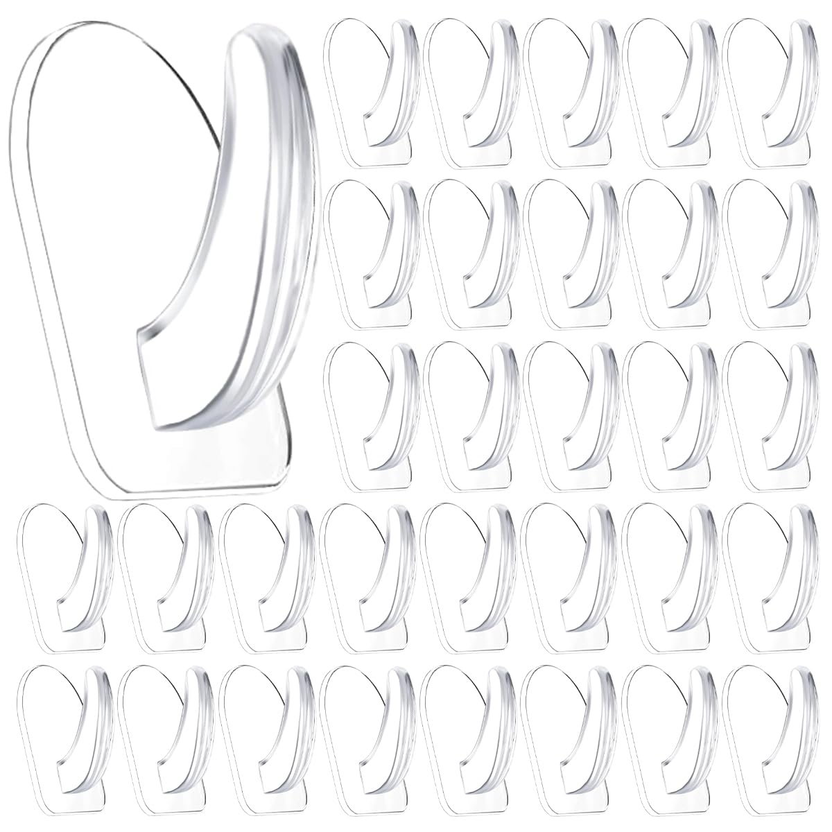 SHEHARUHI 40 Pieces Clear Adhesive Wall Hooks for Walls No Damage, Transparent Reusable Seamless Hangers Without Nails Small Acrylic Sticky Hooks for Kitchen Bathroom Bedroom Office