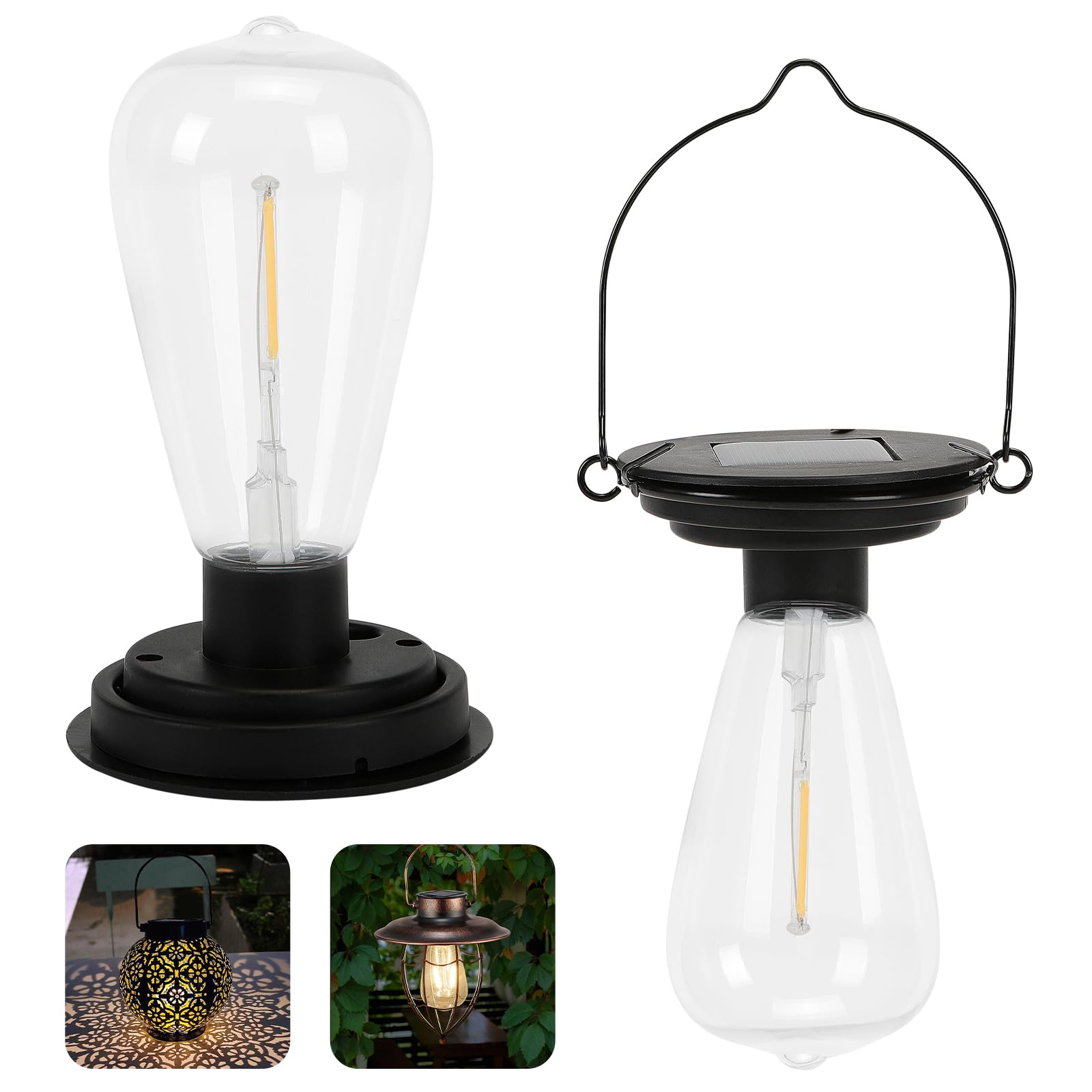 XINGTONG Replacement Solar Light Tops-2 Pack Solar Light Bulbs-with Bulb for Solar Lantern Light Multi-Size Adjustment and Multi-Purpose Use